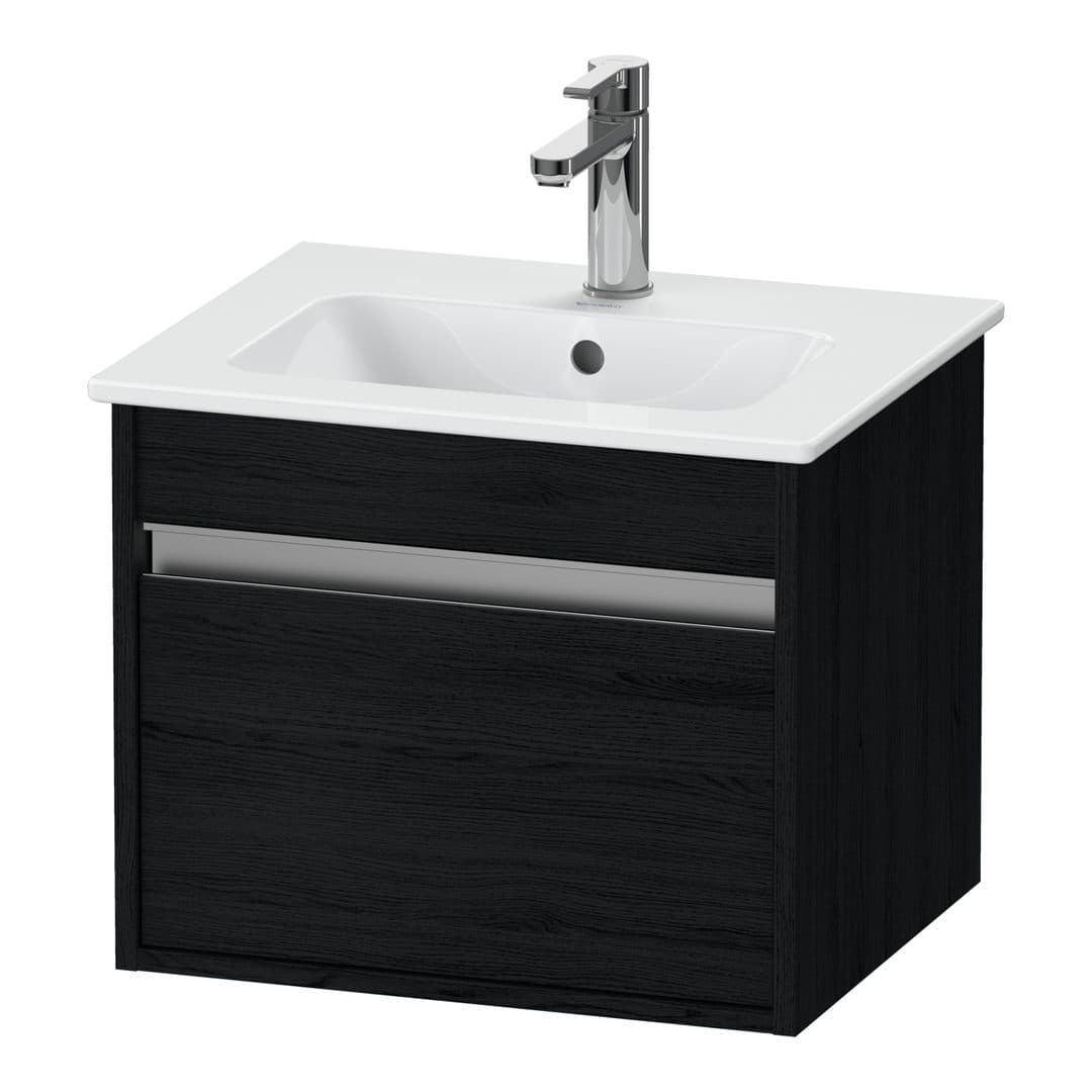 Duravit Ketho – Έπιπλο Νιπτήρα – 500 mm, 1 συρτάρι, νιπτήρας κέντρο, Compact – Black oak Matt, Decor (KT640401616)