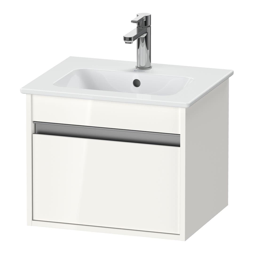 Duravit Ketho – Έπιπλο Νιπτήρα – 500 mm, 1 συρτάρι, νιπτήρας κέντρο, Compact – White High Gloss, Decor (KT640402222)