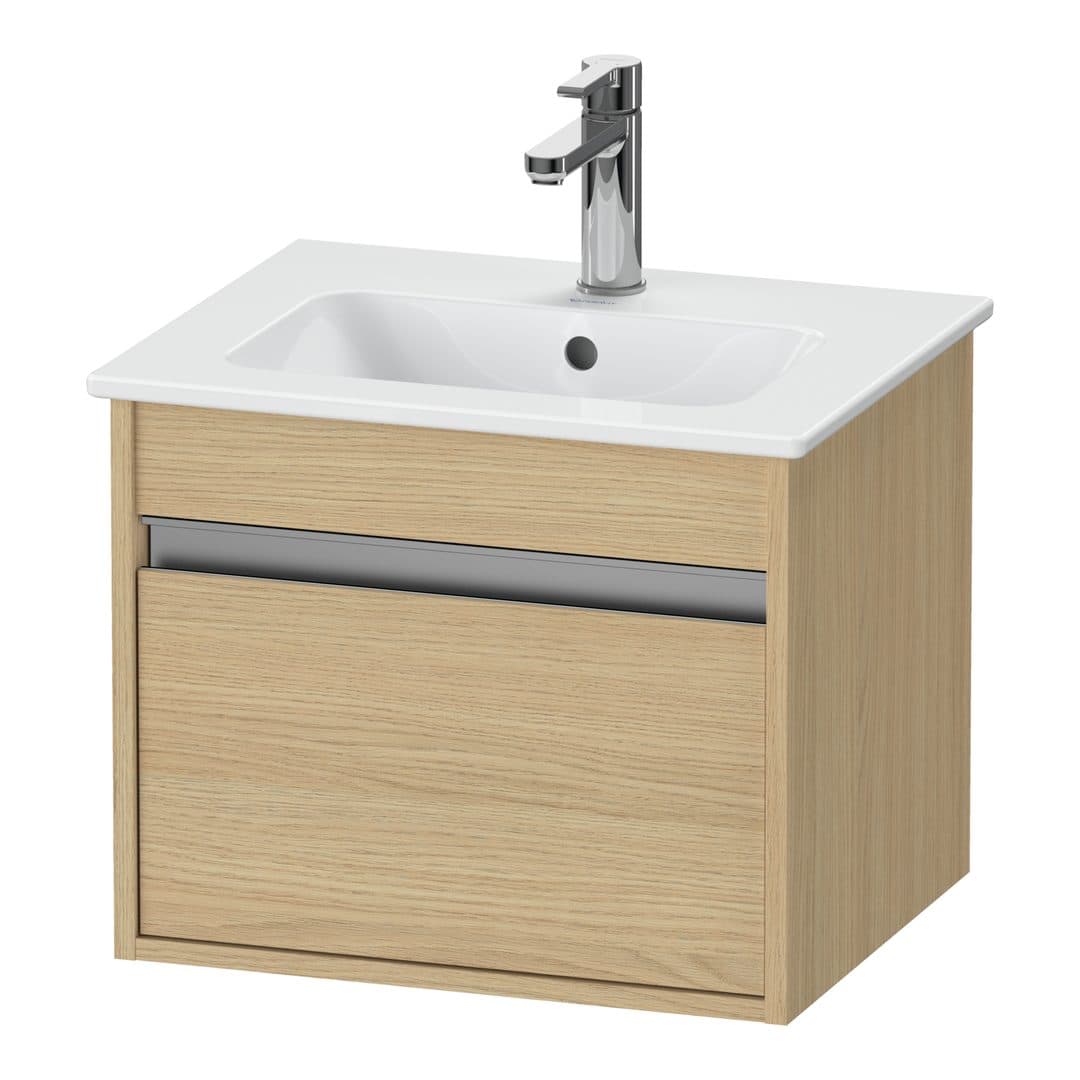 Duravit Ketho – Έπιπλο Νιπτήρα – 500 mm, 1 συρτάρι, νιπτήρας κέντρο, Compact – Natural oak, Decor (KT640403030)