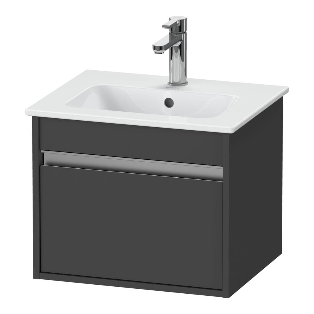 Duravit Ketho – Έπιπλο Νιπτήρα – 500 mm, 1 συρτάρι, νιπτήρας κέντρο, Compact – Graphite Matt, Decor (KT640404949)
