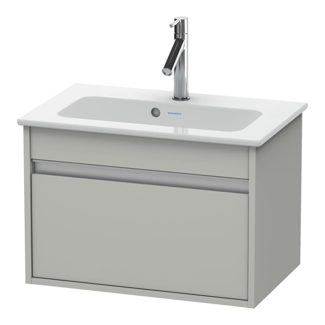 Duravit Ketho – Έπιπλο Νιπτήρα – 600 mm, 1 συρτάρι, νιπτήρας κέντρο, Compact – Concrete grey Matt, Decor (KT642200707)