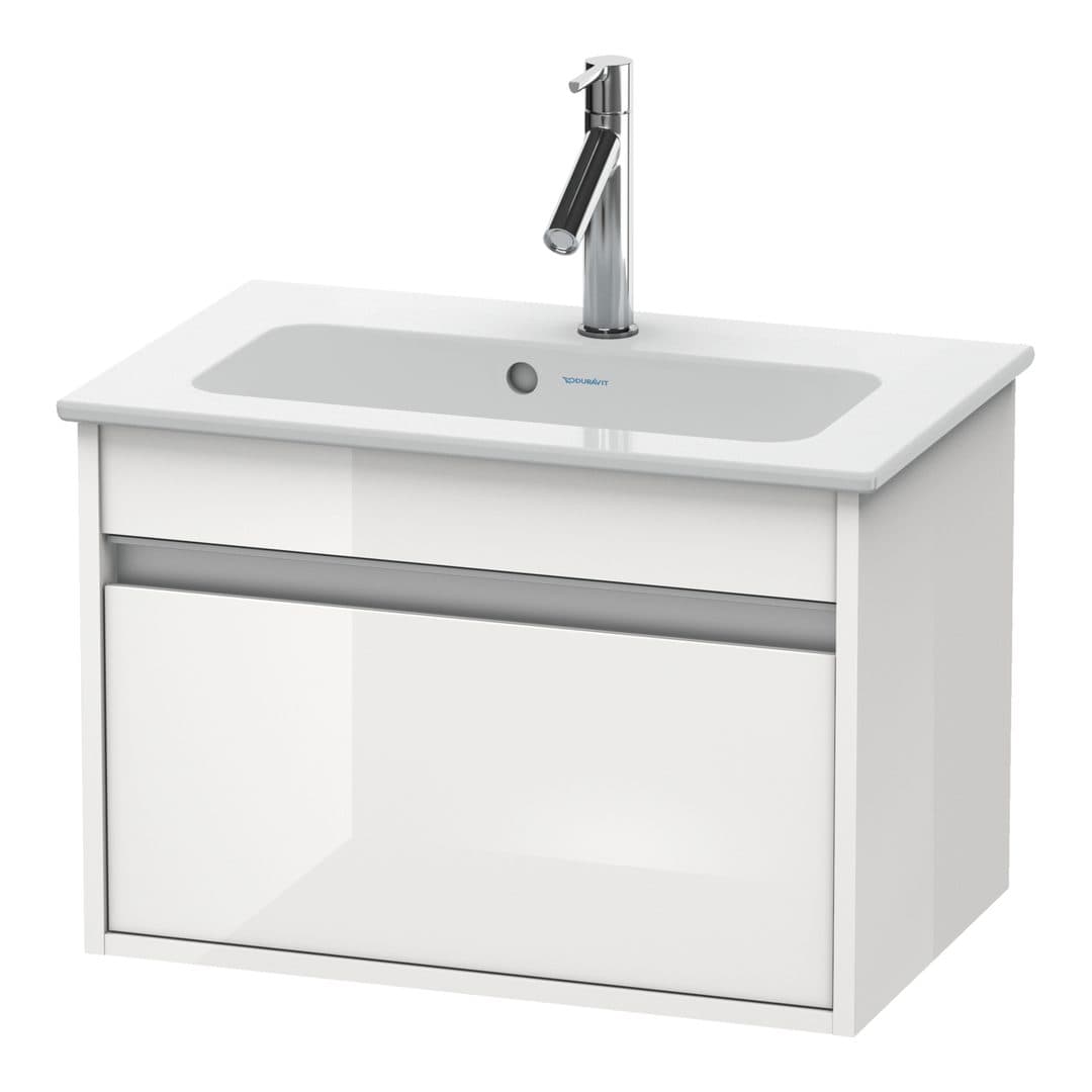 Duravit Ketho – Έπιπλο Νιπτήρα – 600 mm, 1 συρτάρι, νιπτήρας κέντρο, Compact – White High Gloss, Decor (KT642202222)