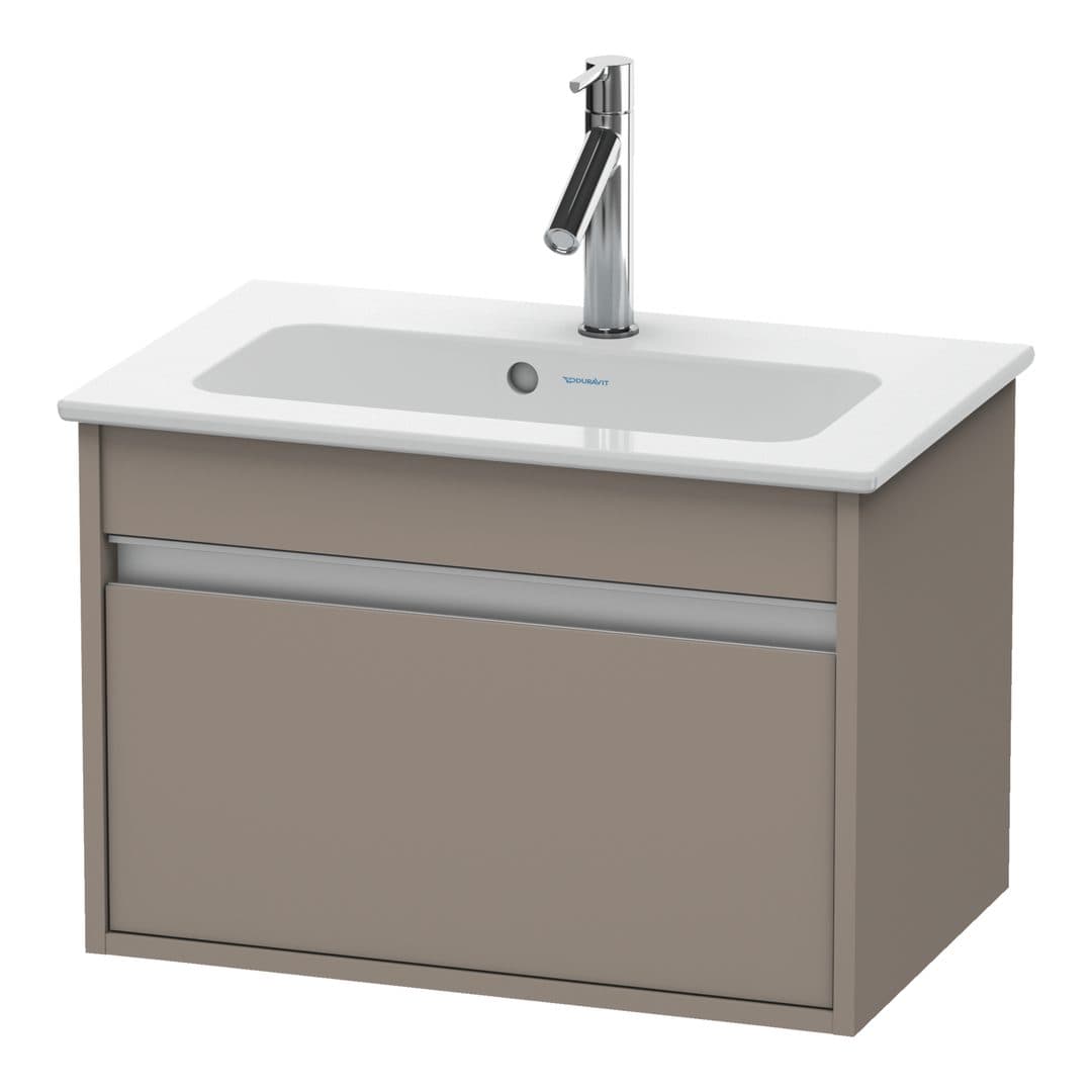 Duravit Ketho – Έπιπλο Νιπτήρα – 600 mm, 1 συρτάρι, νιπτήρας κέντρο, Compact – Basalte Matt, Decor (KT642204343)
