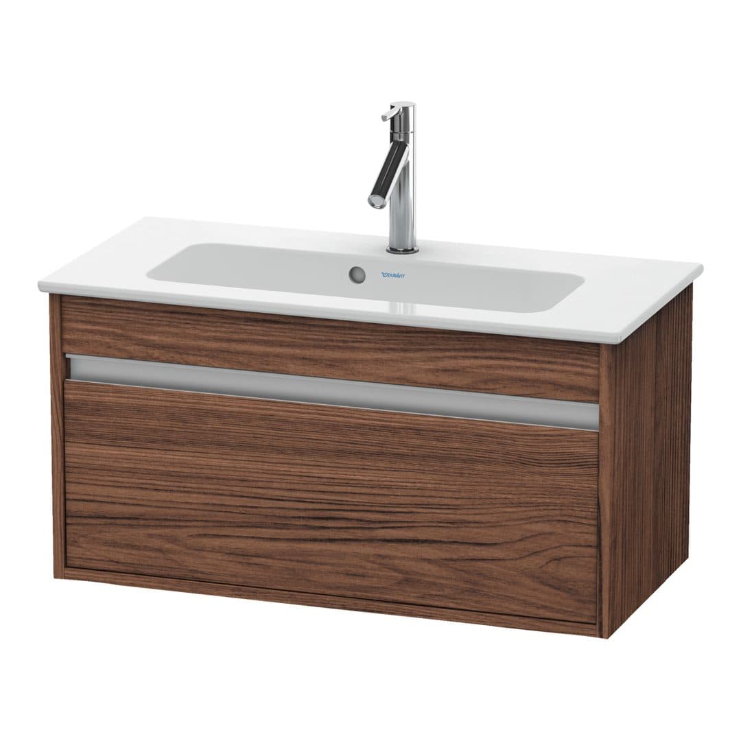 Duravit Ketho – Έπιπλο Νιπτήρα – 800 mm, 1 συρτάρι, νιπτήρας κέντρο, Compact – Walnut dark Matt, Decor (KT642302121)