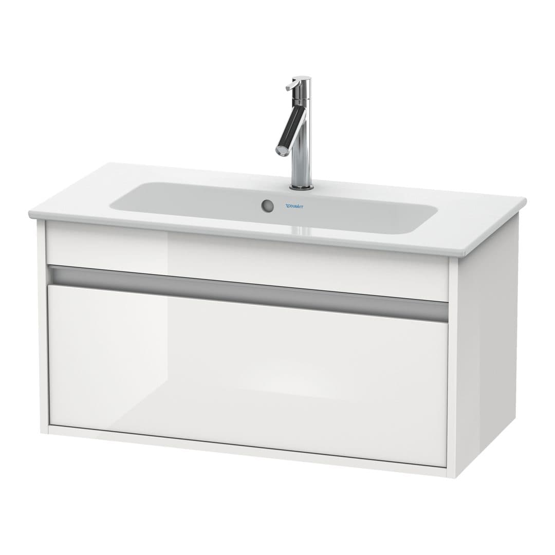 Duravit Ketho – Έπιπλο Νιπτήρα – 800 mm, 1 συρτάρι, νιπτήρας κέντρο, Compact – White High Gloss, Decor (KT642302222)