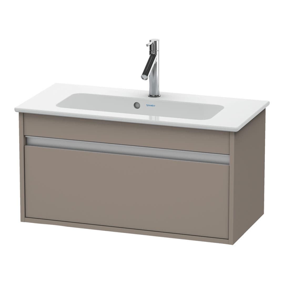 Duravit Ketho – Έπιπλο Νιπτήρα – 800 mm, 1 συρτάρι, νιπτήρας κέντρο, Compact – Basalte Matt, Decor (KT642304343)