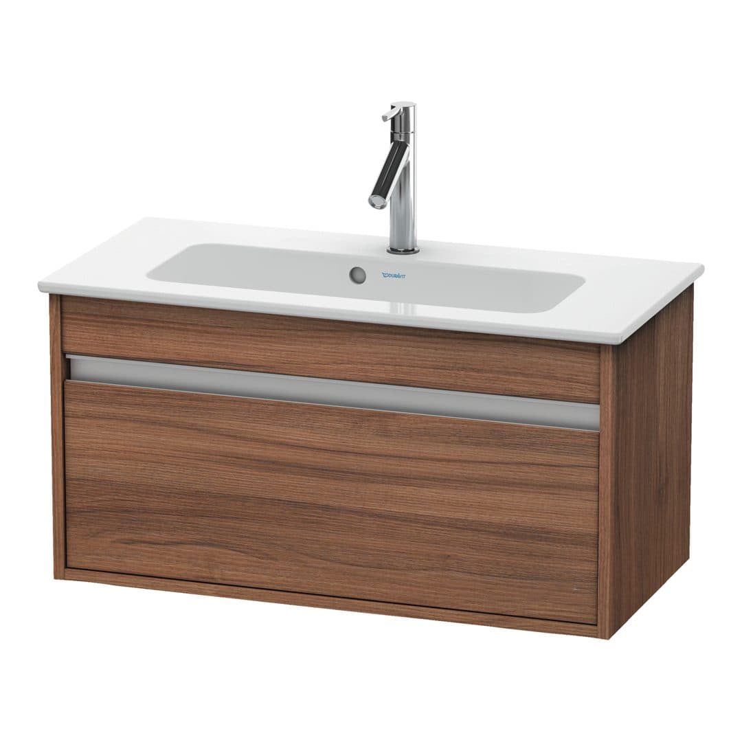 Duravit Ketho – Έπιπλο Νιπτήρα – 800 mm, 1 συρτάρι, νιπτήρας κέντρο, Compact – Walnut Matt, Decor (KT642307979)