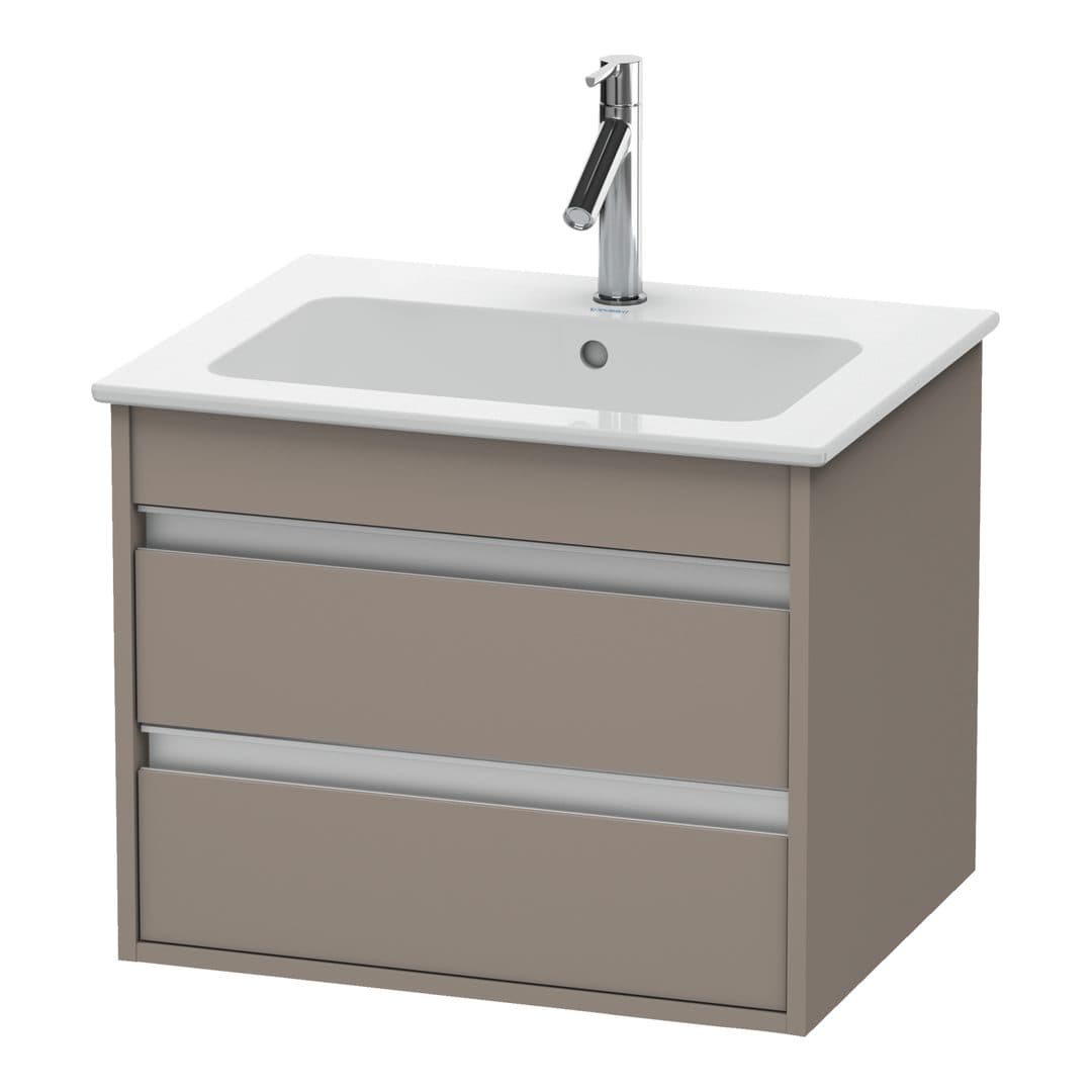 Duravit Ketho – Έπιπλο Νιπτήρα – 600 mm, 2 συρτάρια, νιπτήρας κέντρο, 600 x 475 x 480 mm – Basalte Matt, Decor (KT642804343)