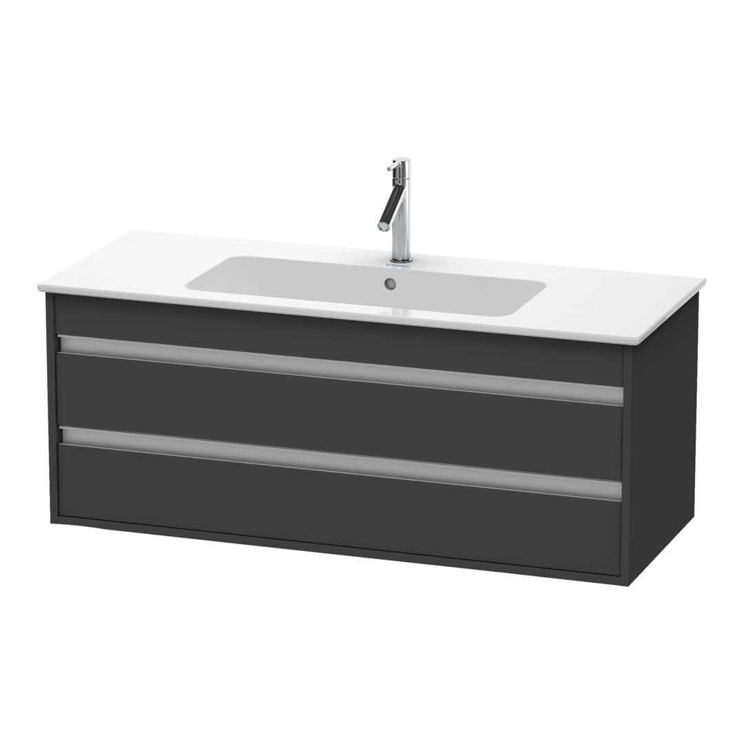 Duravit Ketho – Έπιπλο Νιπτήρα – 1200 mm, 2 συρτάρια, νιπτήρας κέντρο, 1200 x 475 x 480 mm – Graphite Matt, Decor (KT643104949)