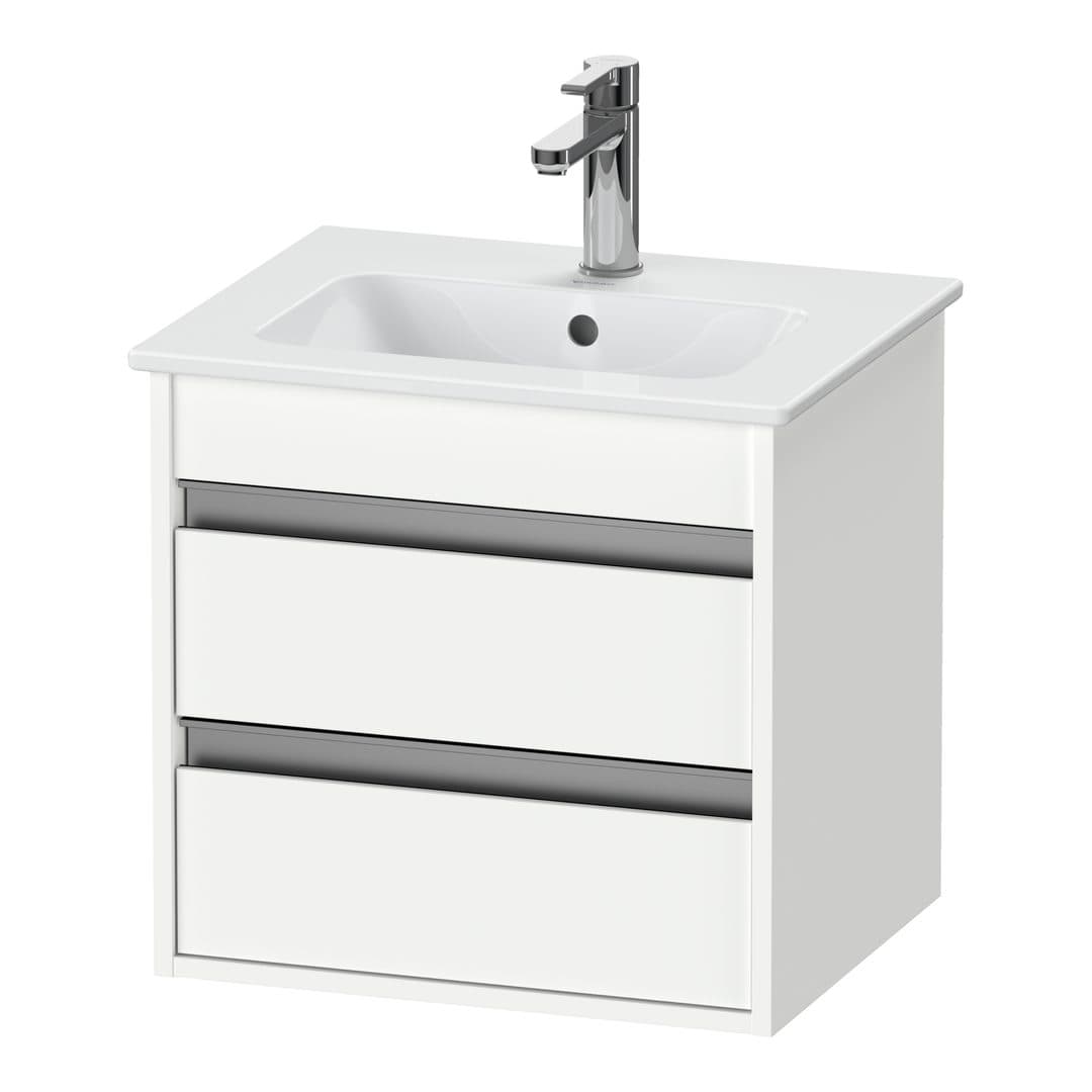 Duravit Ketho – Έπιπλο Νιπτήρα – 500 mm, 2 συρτάρια, νιπτήρας κέντρο, Compact – White Matt, Decor (KT644401818)