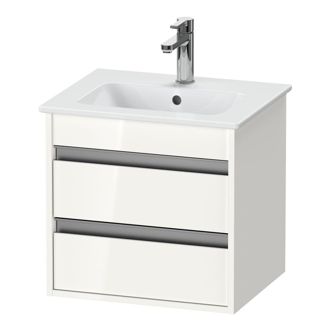 Duravit Ketho – Έπιπλο Νιπτήρα – 500 mm, 2 συρτάρια, νιπτήρας κέντρο, Compact – White High Gloss, Decor (KT644402222)