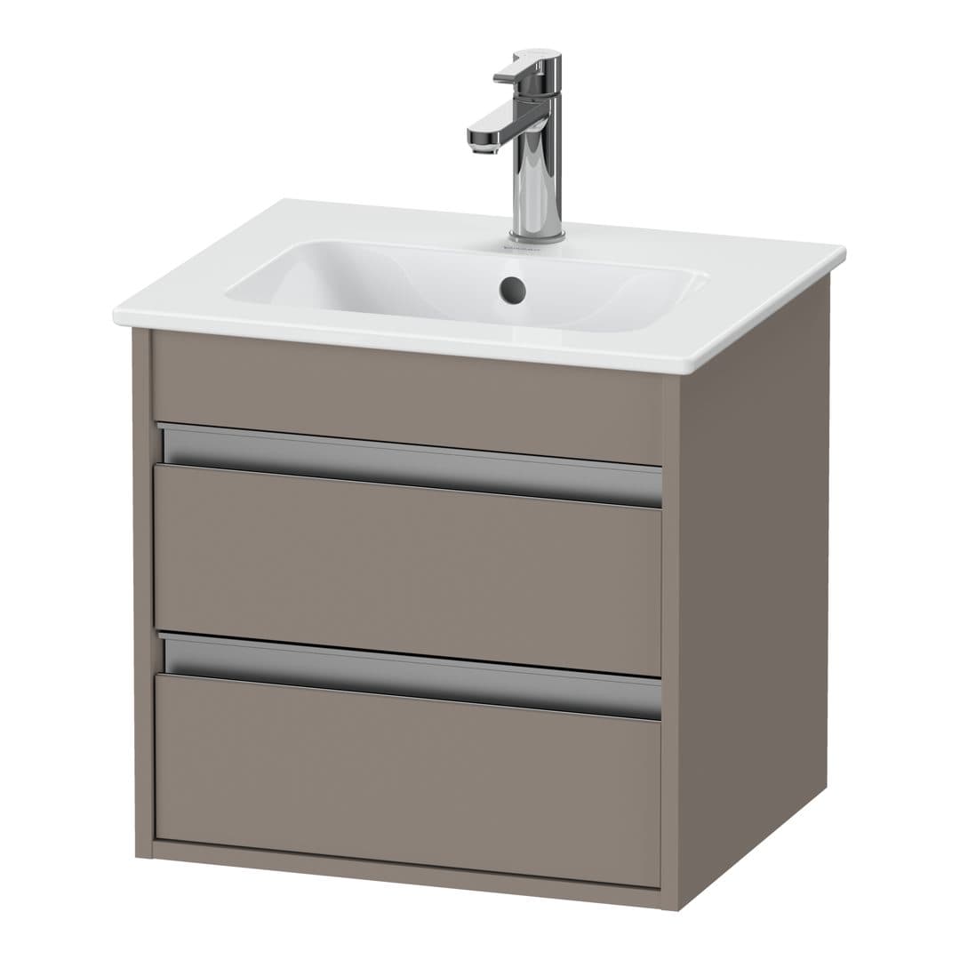 Duravit Ketho – Έπιπλο Νιπτήρα – 500 mm, 2 συρτάρια, νιπτήρας κέντρο, Compact – Basalte Matt, Decor (KT644404343)
