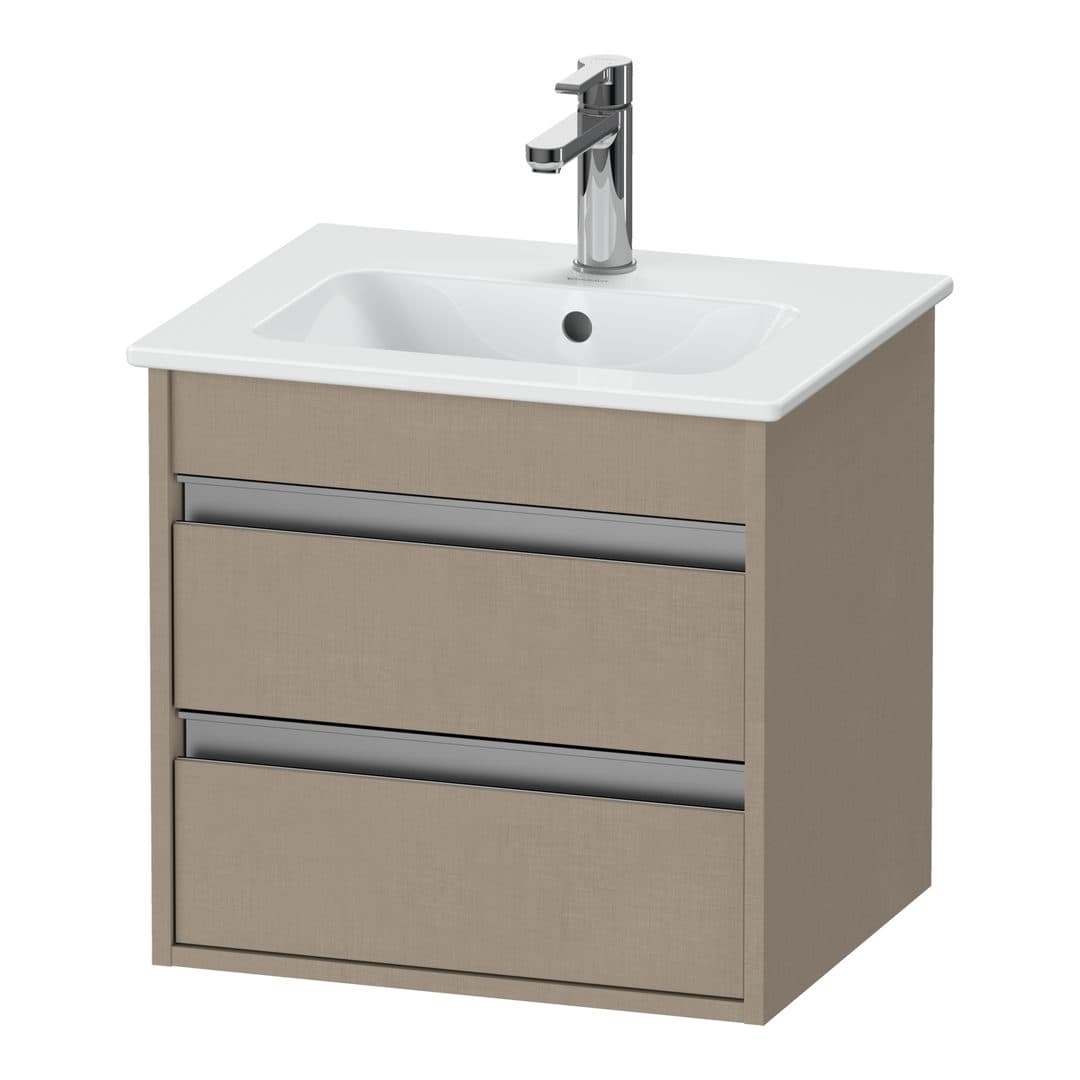 Duravit Ketho – Έπιπλο Νιπτήρα – 500 mm, 2 συρτάρια, νιπτήρας κέντρο, Compact – Linen Matt, Decor (KT644407575)