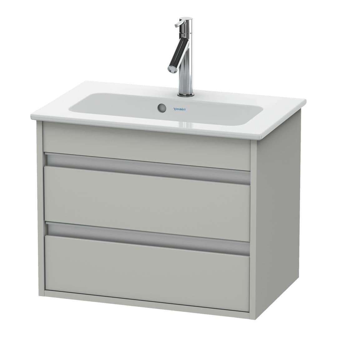 Duravit Ketho – Έπιπλο Νιπτήρα – 600 mm, 2 συρτάρια, νιπτήρας κέντρο, Compact – Concrete grey Matt, Decor (KT645200707)