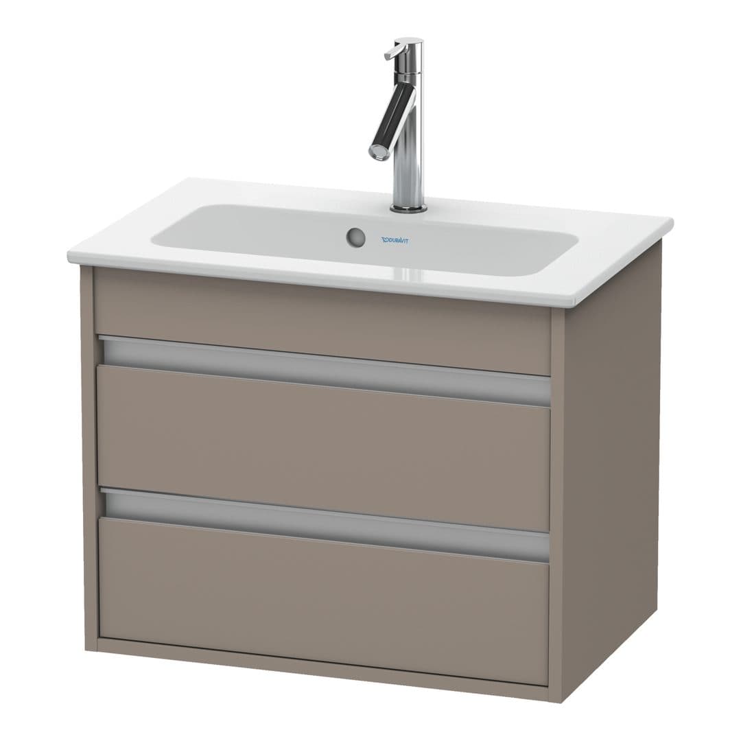 Duravit Ketho – Έπιπλο Νιπτήρα – 600 mm, 2 συρτάρια, νιπτήρας κέντρο, Compact – Basalte Matt, Decor (KT645204343)