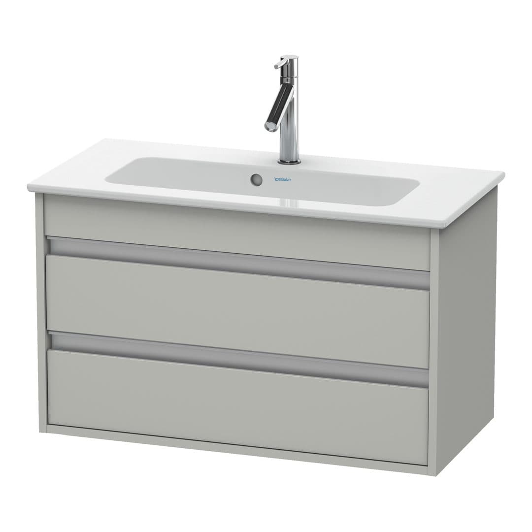 Duravit Ketho – Έπιπλο Νιπτήρα – 800 mm, 2 συρτάρια, νιπτήρας κέντρο, Compact – Concrete grey Matt, Decor (KT645300707)