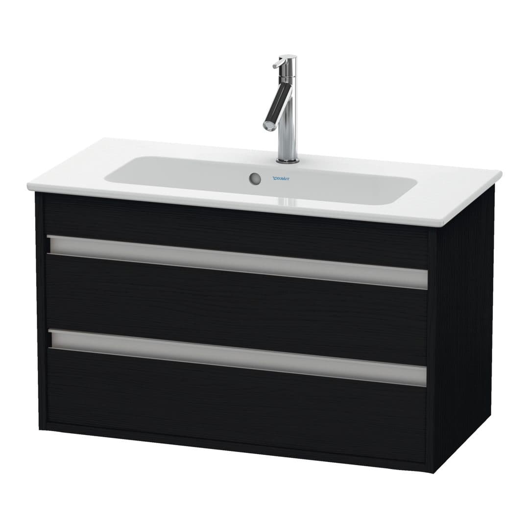 Duravit Ketho – Έπιπλο Νιπτήρα – 800 mm, 2 συρτάρια, νιπτήρας κέντρο, Compact – Black oak Matt, Decor (KT645301616)