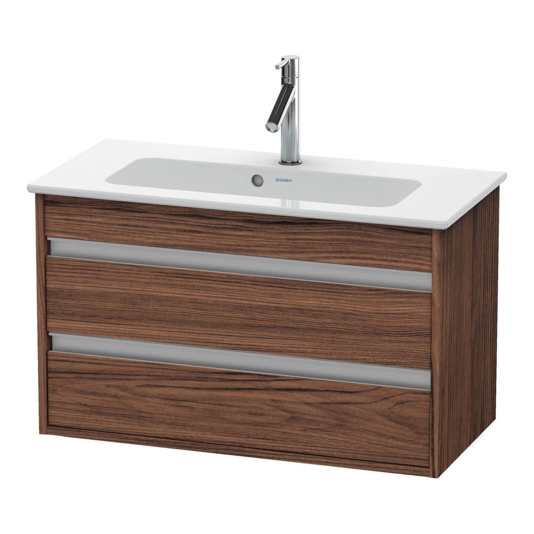 Duravit Ketho – Έπιπλο Νιπτήρα – 800 mm, 2 συρτάρια, νιπτήρας κέντρο, Compact – Walnut dark Matt, Decor (KT645302121)
