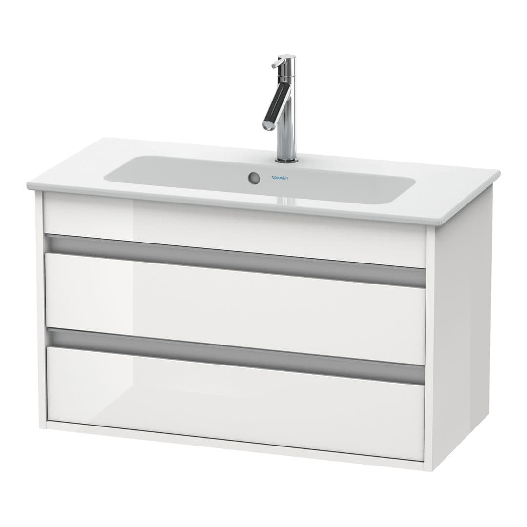 Duravit Ketho – Έπιπλο Νιπτήρα – 800 mm, 2 συρτάρια, νιπτήρας κέντρο, Compact – White High Gloss, Decor (KT645302222)