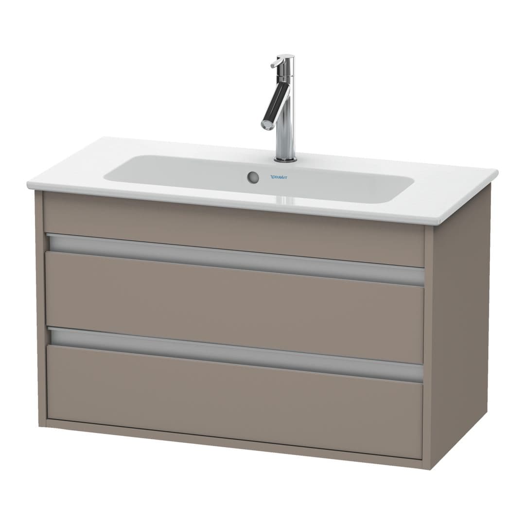 Duravit Ketho – Έπιπλο Νιπτήρα – 800 mm, 2 συρτάρια, νιπτήρας κέντρο, Compact – Basalte Matt, Decor (KT645304343)