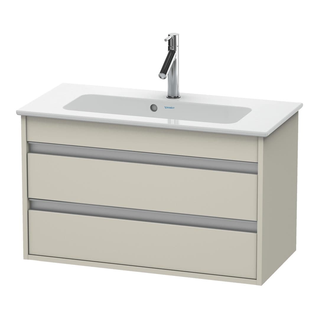 Duravit Ketho – Έπιπλο Νιπτήρα – 800 mm, 2 συρτάρια, νιπτήρας κέντρο, Compact – Taupe Matt, Decor (KT645309191)