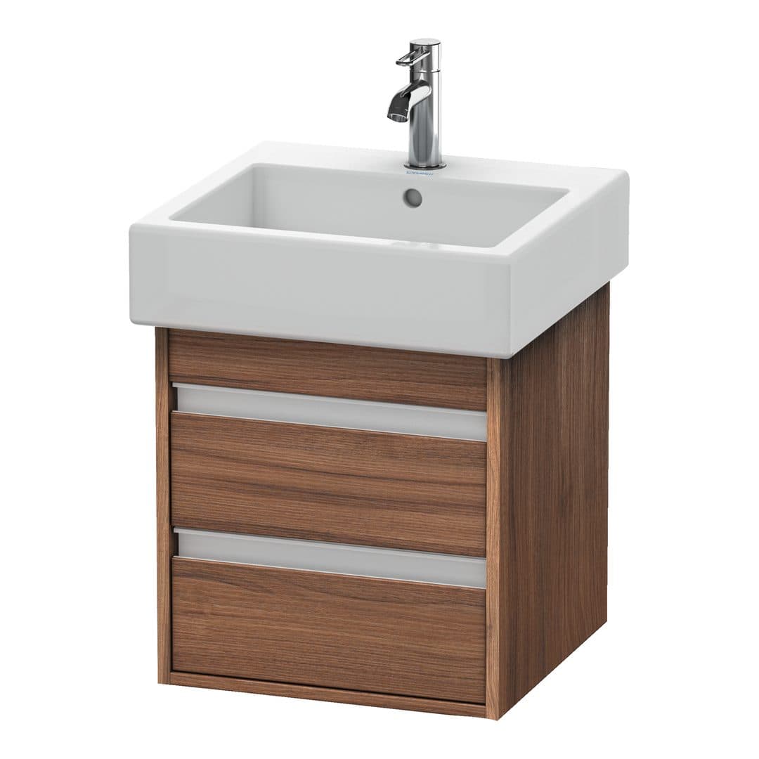Duravit Ketho – Έπιπλο Νιπτήρα – 450 mm, 2 συρτάρια, νιπτήρας κέντρο – Walnut Matt, Decor (KT663507979)