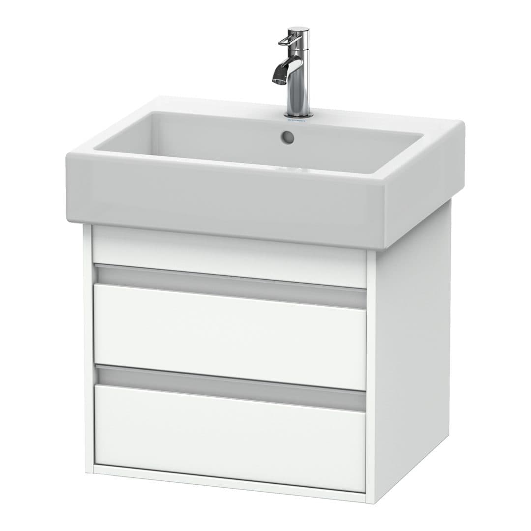 Duravit Ketho – Έπιπλο Νιπτήρα – 550 mm, 2 συρτάρια, νιπτήρας κέντρο – White Matt, Decor (KT663601818)