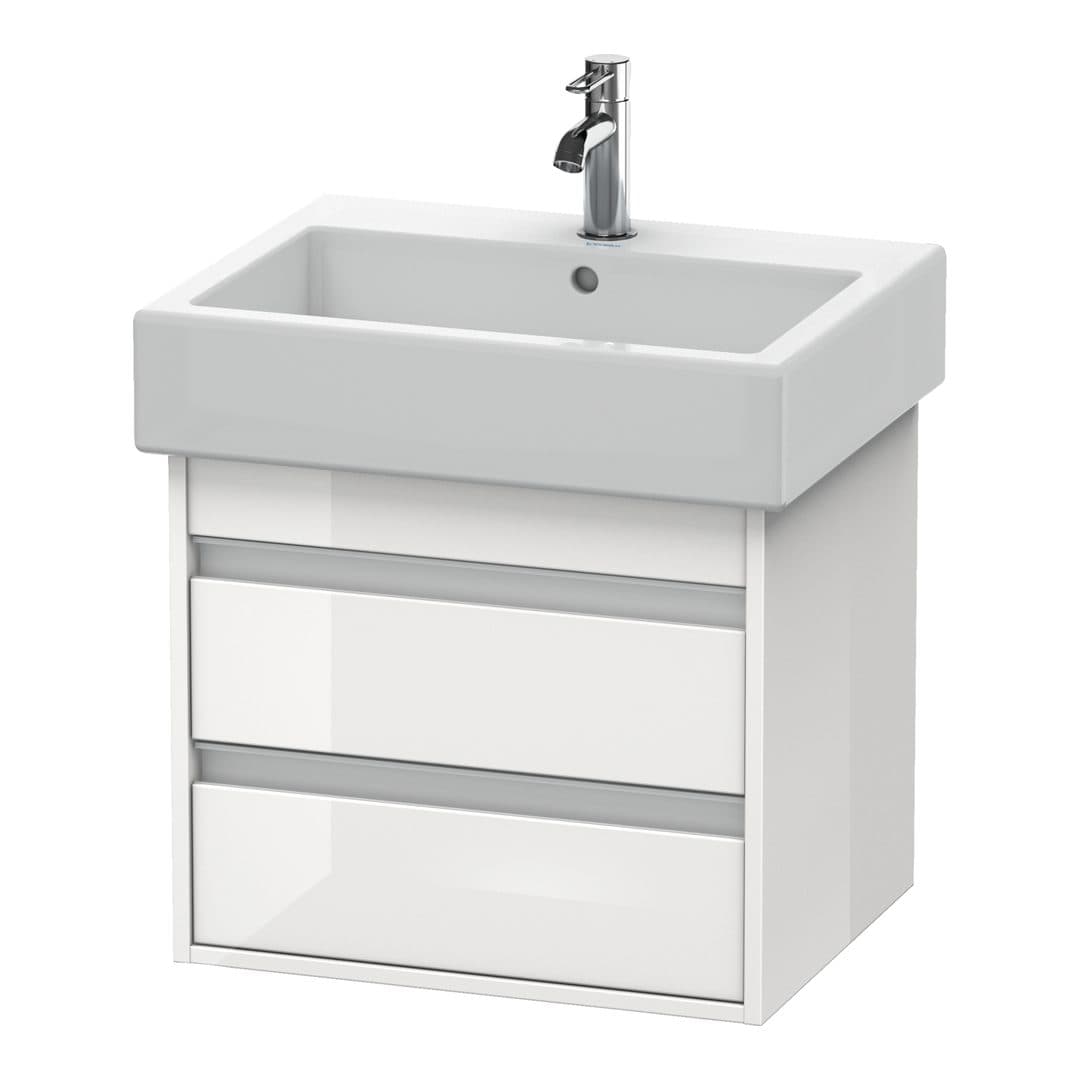 Duravit Ketho – Έπιπλο Νιπτήρα – 550 mm, 2 συρτάρια, νιπτήρας κέντρο – White High Gloss, Decor (KT663602222)