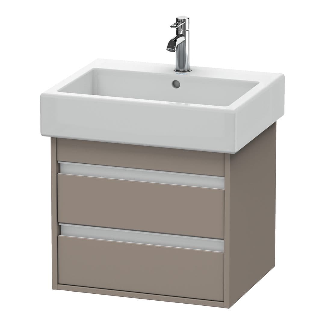 Duravit Ketho – Έπιπλο Νιπτήρα – 550 mm, 2 συρτάρια, νιπτήρας κέντρο – Basalte Matt, Decor (KT663604343)
