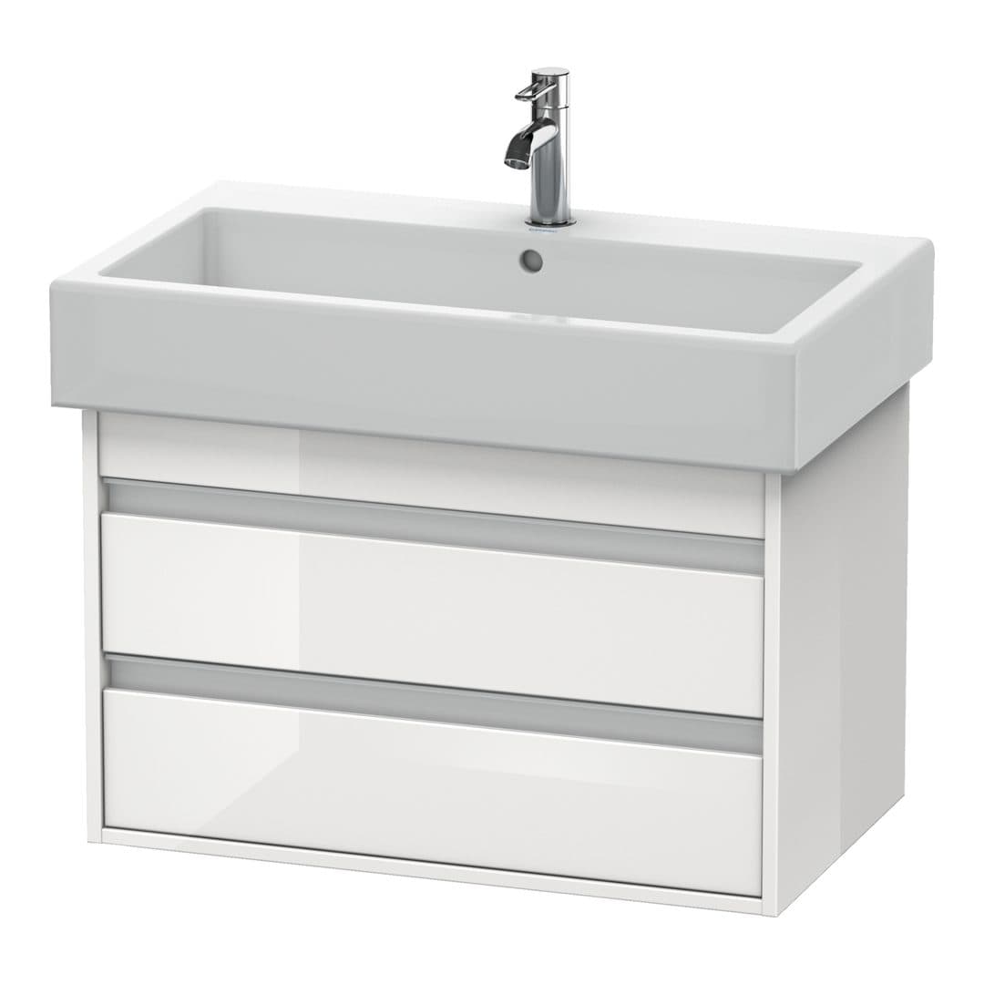 Duravit Ketho – Έπιπλο Νιπτήρα – 750 mm, 2 συρτάρια, νιπτήρας κέντρο – White High Gloss, Decor (KT663702222)