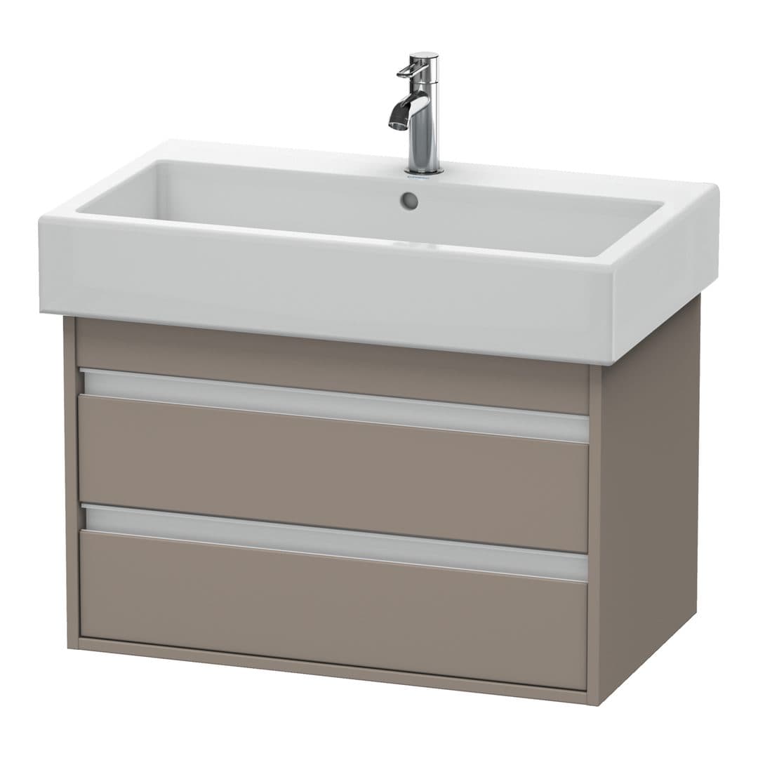 Duravit Ketho – Έπιπλο Νιπτήρα – 750 mm, 2 συρτάρια, νιπτήρας κέντρο – Basalte Matt, Decor (KT663704343)