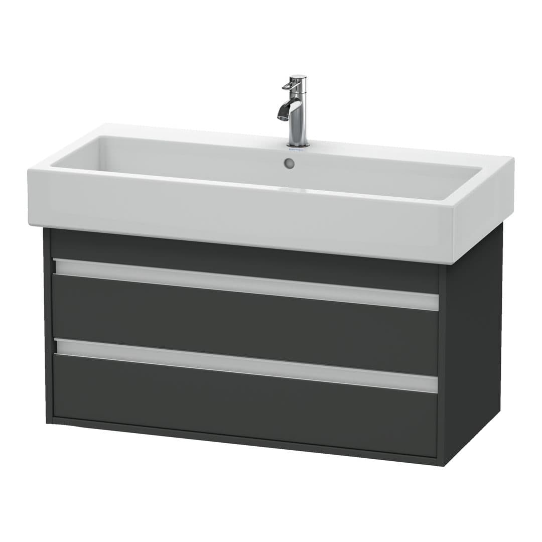 Duravit Ketho – Έπιπλο Νιπτήρα – 950 mm, 2 συρτάρια, νιπτήρας κέντρο – Graphite Matt, Decor (KT663804949)