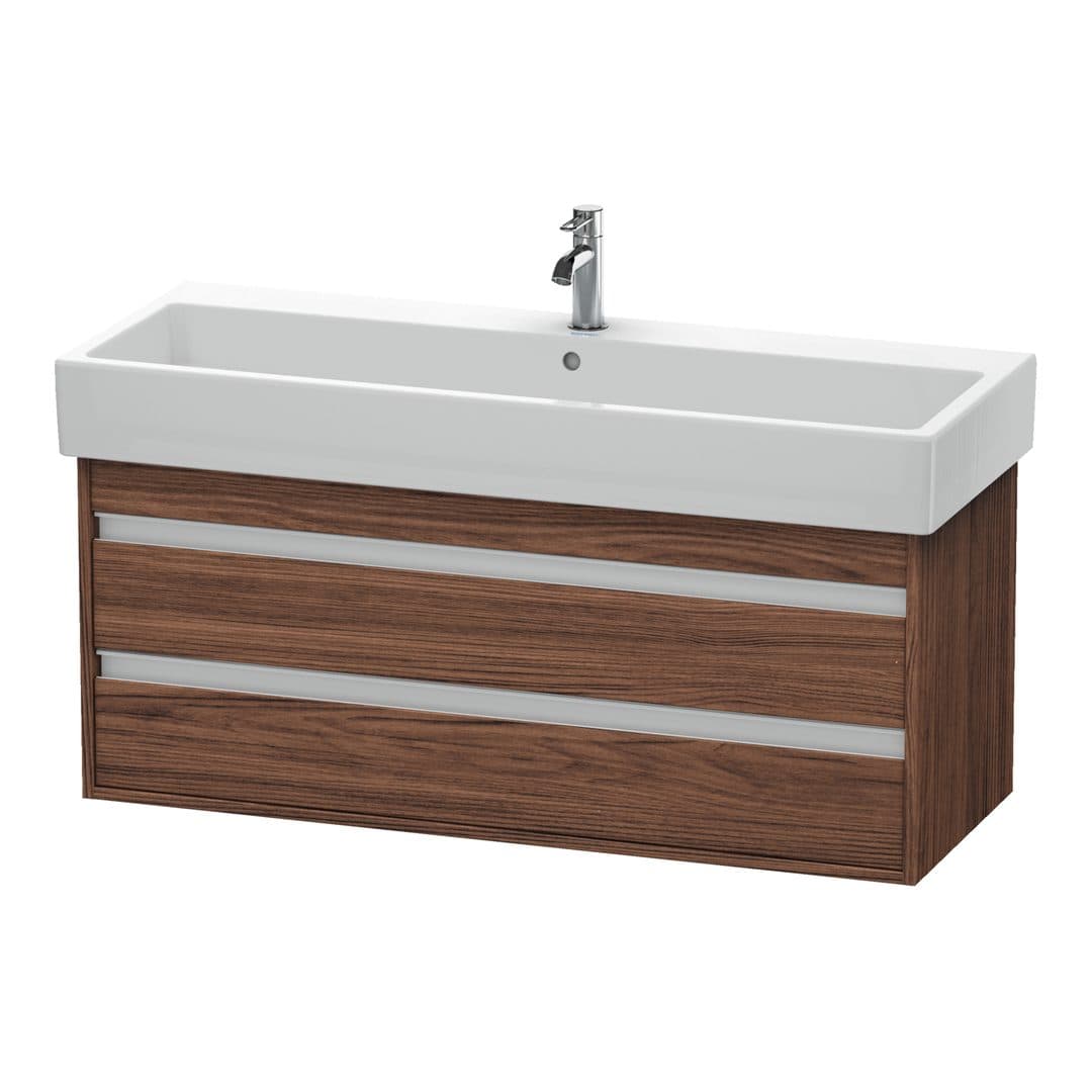 Duravit Ketho – Έπιπλο Νιπτήρα – 1150 mm, 2 συρτάρια, νιπτήρας κέντρο, 1150 x 440 x 480 mm – Walnut dark Matt, Decor (KT663902121)