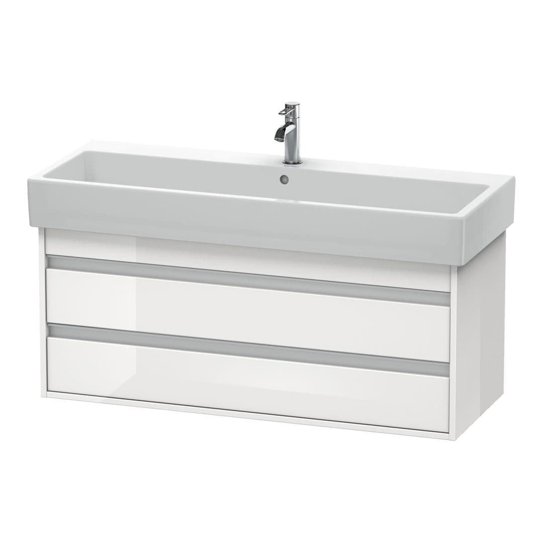 Duravit Ketho – Έπιπλο Νιπτήρα – 1150 mm, 2 συρτάρια, νιπτήρας κέντρο, 1150 x 440 x 480 mm – White High Gloss, Decor (KT663902222)