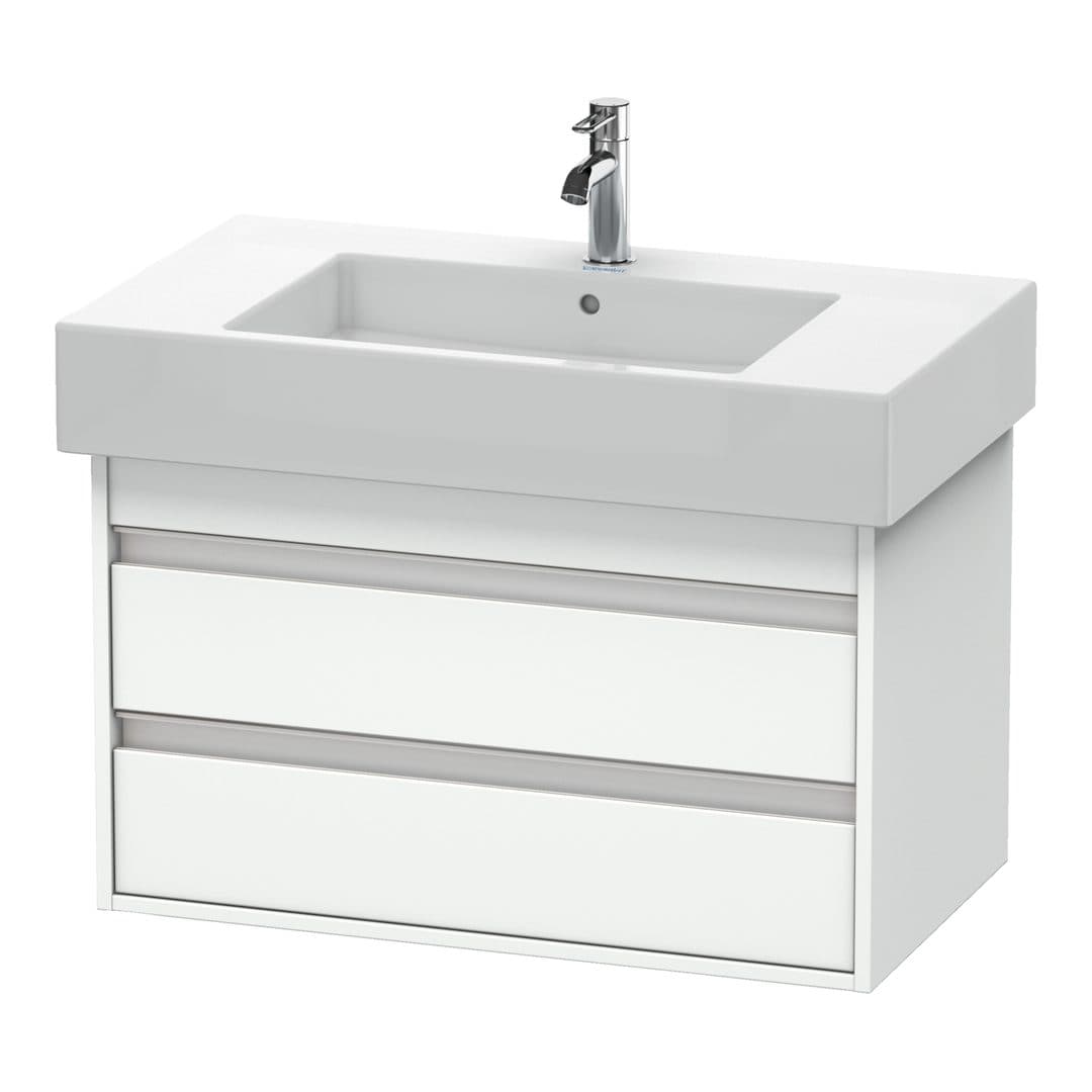 Duravit Ketho – Έπιπλο Νιπτήρα – 800 mm, 2 συρτάρια, νιπτήρας κέντρο, 800 x 455 x 480 mm, μοντέλο KT6640 – White Matt, Decor (KT664001818)