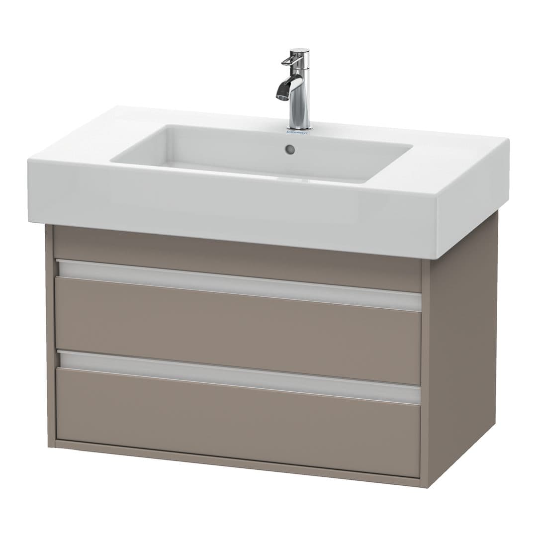 Duravit Ketho – Έπιπλο Νιπτήρα – 800 mm, 2 συρτάρια, νιπτήρας κέντρο, 800 x 455 x 480 mm, μοντέλο KT6640 – Basalte Matt, Decor (KT664004343)