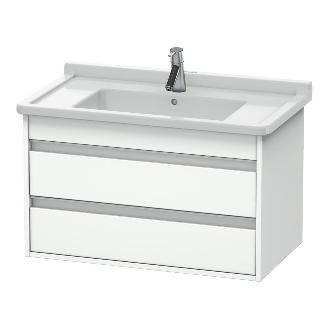 Duravit Ketho – Έπιπλο Νιπτήρα – 800 mm, 2 συρτάρια, νιπτήρας κέντρο, 800 x 455 x 480 mm, μοντέλο KT6644 – White Matt, Decor (KT664401818)