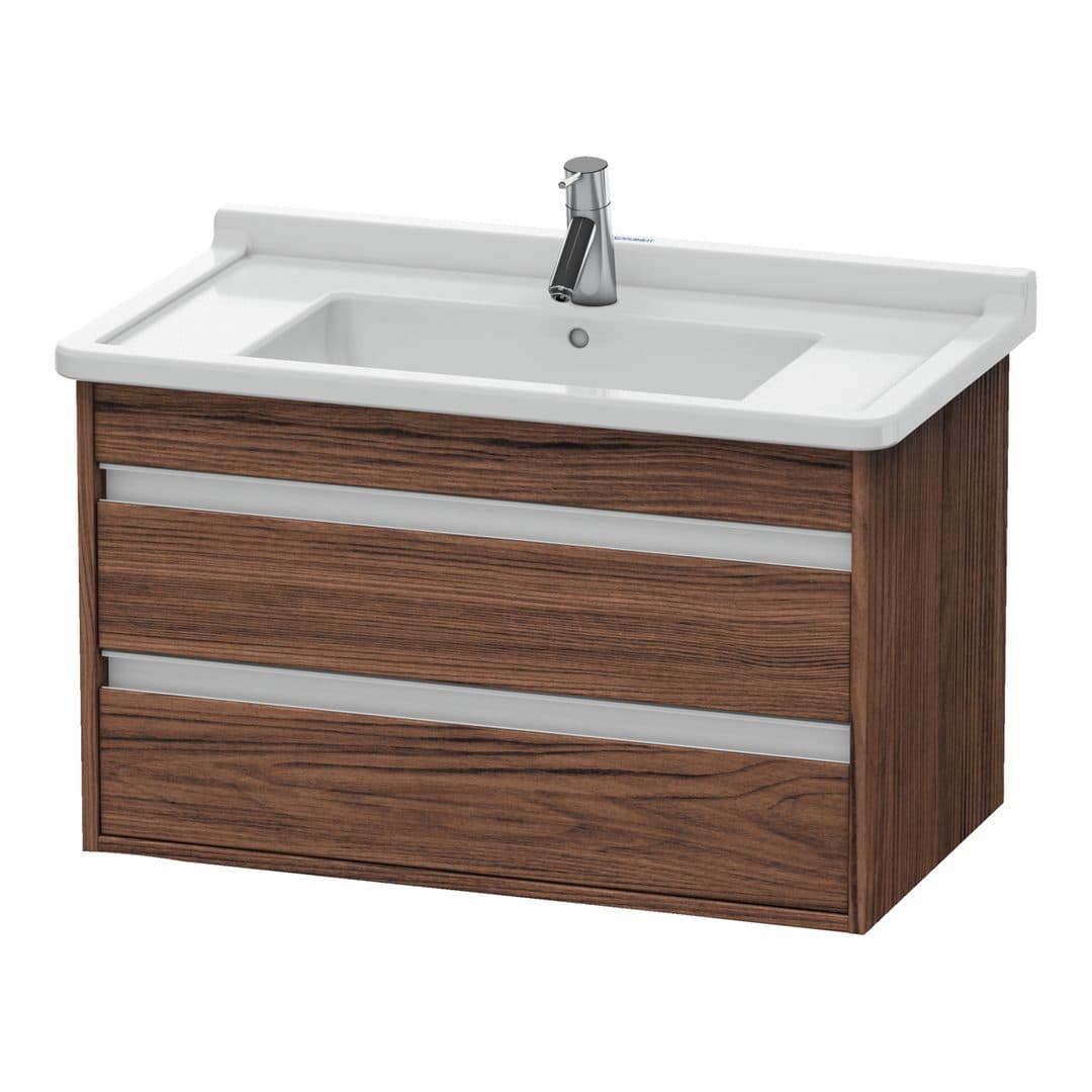 Duravit Ketho – Έπιπλο Νιπτήρα – 800 mm, 2 συρτάρια, νιπτήρας κέντρο, 800 x 455 x 480 mm, μοντέλο KT6644 – Walnut dark Matt, Decor (KT664402121)