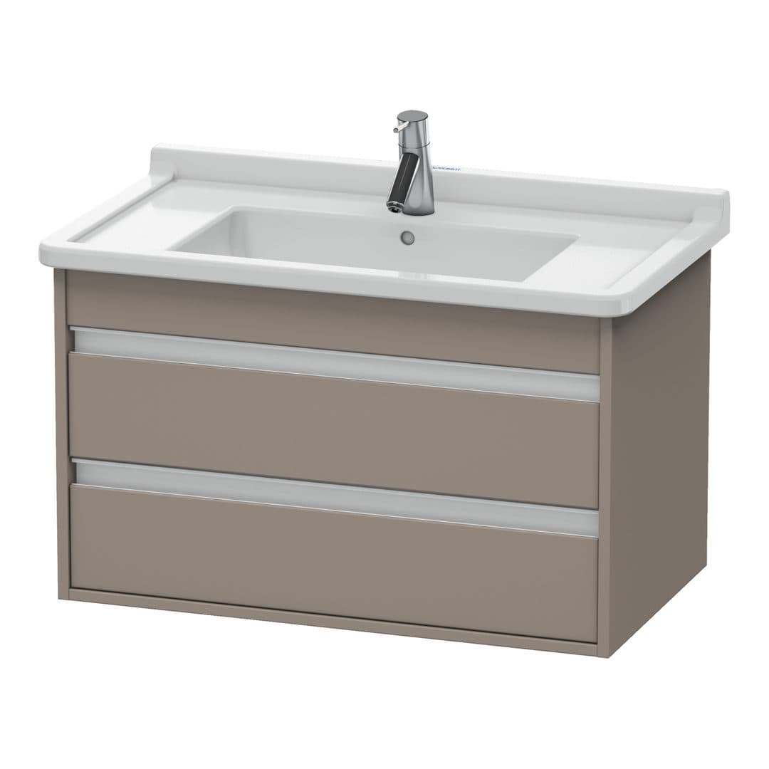 Duravit Ketho – Έπιπλο Νιπτήρα – 800 mm, 2 συρτάρια, νιπτήρας κέντρο, 800 x 455 x 480 mm, μοντέλο KT6644 – Basalte Matt, Decor (KT664404343)