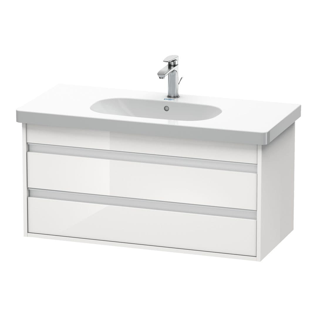 Duravit Ketho – Έπιπλο Νιπτήρα – 1000 mm, 2 συρτάρια, νιπτήρας κέντρο, 1000 x 455 x 480 mm, μοντέλο KT6648 – White High Gloss, Decor (KT664802222)
