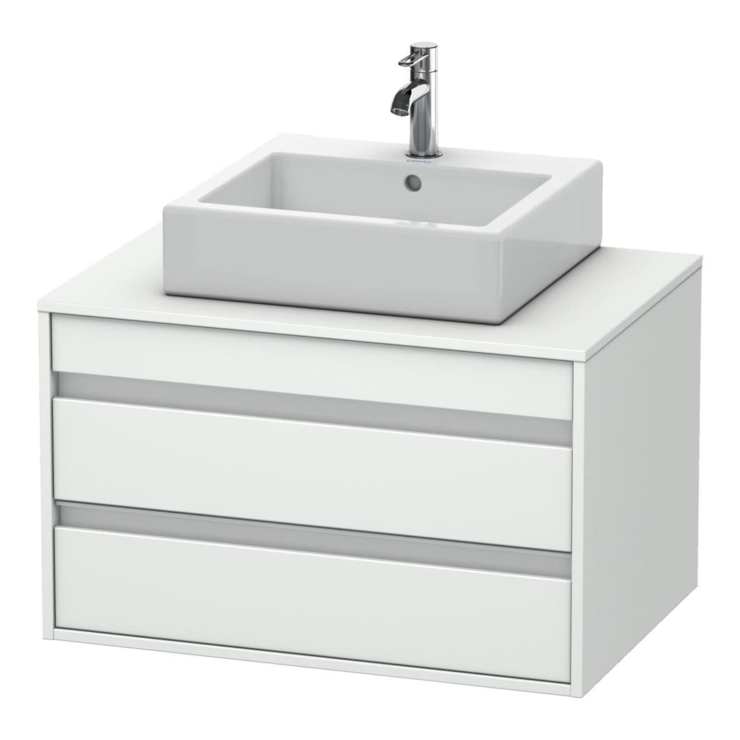 Duravit Ketho – Έπιπλο Νιπτήρα – 800 mm, για κονσόλα, 2 συρτάρια, νιπτήρας κέντρο, μοντέλο KT6654 – White Matt, Decor (KT665401818)