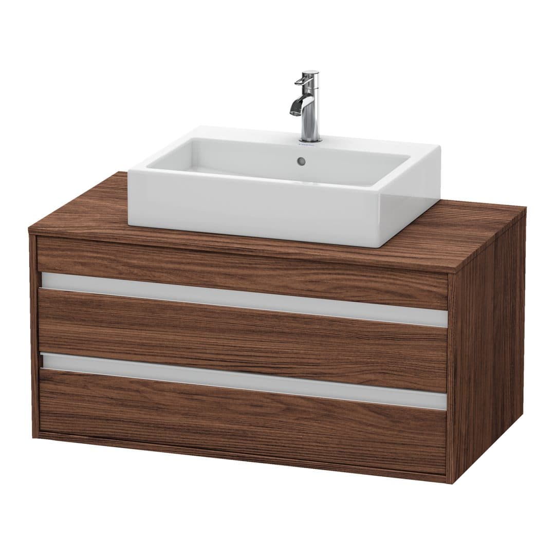 Duravit Ketho – Έπιπλο Νιπτήρα – 1000 mm, για κονσόλα, 2 συρτάρια, νιπτήρας κέντρο, μοντέλο KT6655 – Walnut dark Matt, Decor (KT665502121)