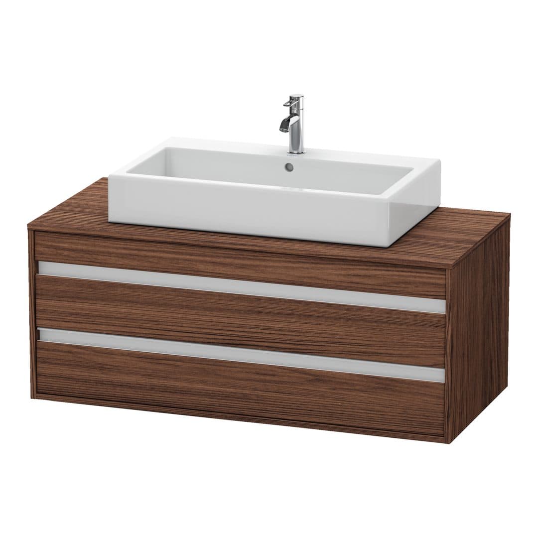 Duravit Ketho – Έπιπλο Νιπτήρα – 1200 mm, για κονσόλα, 2 συρτάρια, νιπτήρας κέντρο, μοντέλο KT6656 – Walnut dark Matt, Decor (KT665602121)
