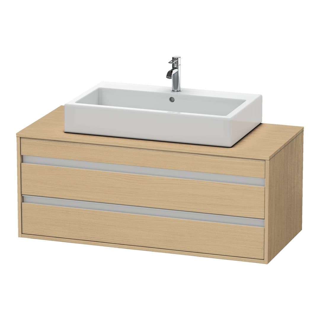 Duravit Ketho – Έπιπλο Νιπτήρα – 1200 mm, για κονσόλα, 2 συρτάρια, νιπτήρας κέντρο, μοντέλο KT6656 – Natural oak, Decor (KT665603030)