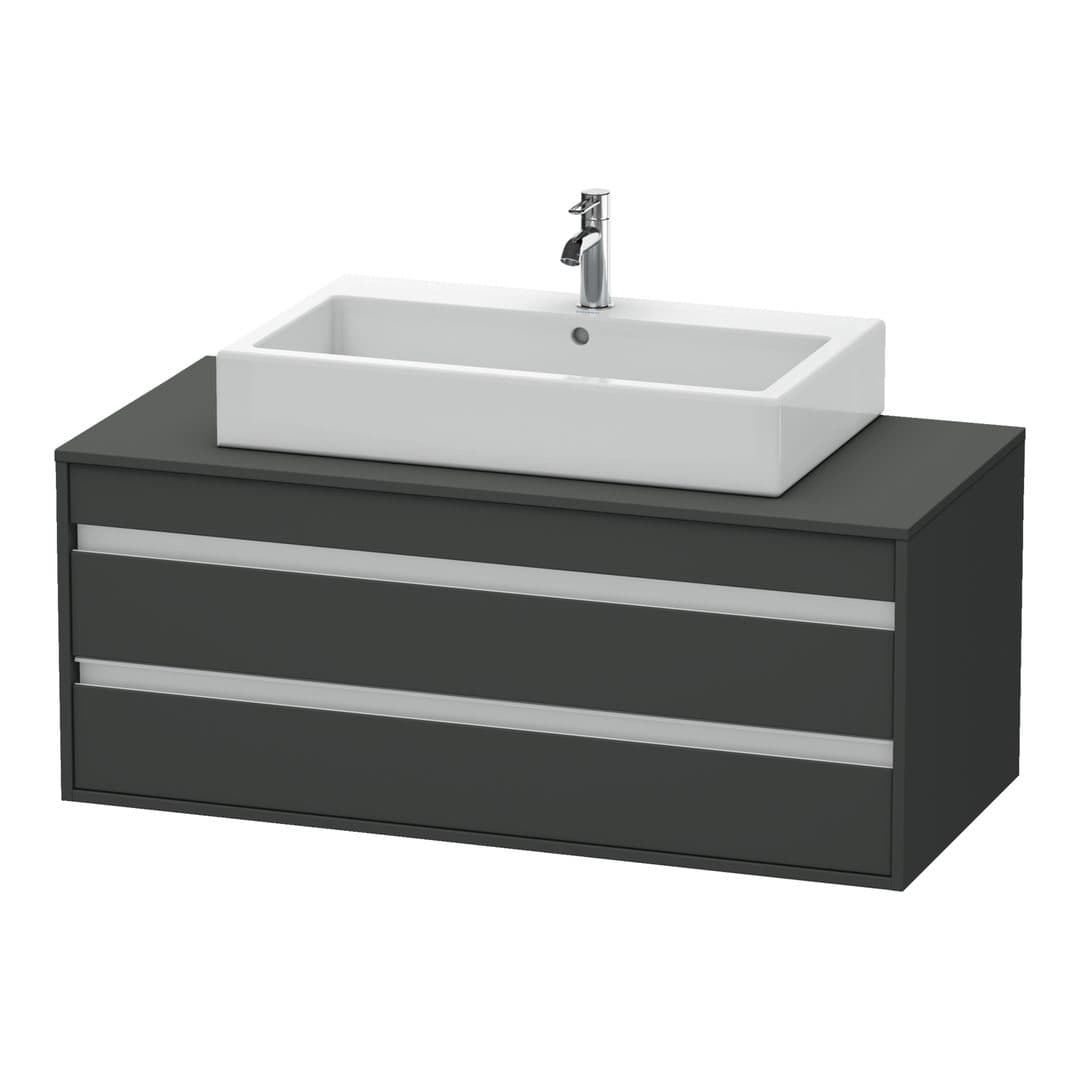 Duravit Ketho – Έπιπλο Νιπτήρα – 1200 mm, για κονσόλα, 2 συρτάρια, νιπτήρας κέντρο, μοντέλο KT6656 – Graphite Matt, Decor (KT665604949)