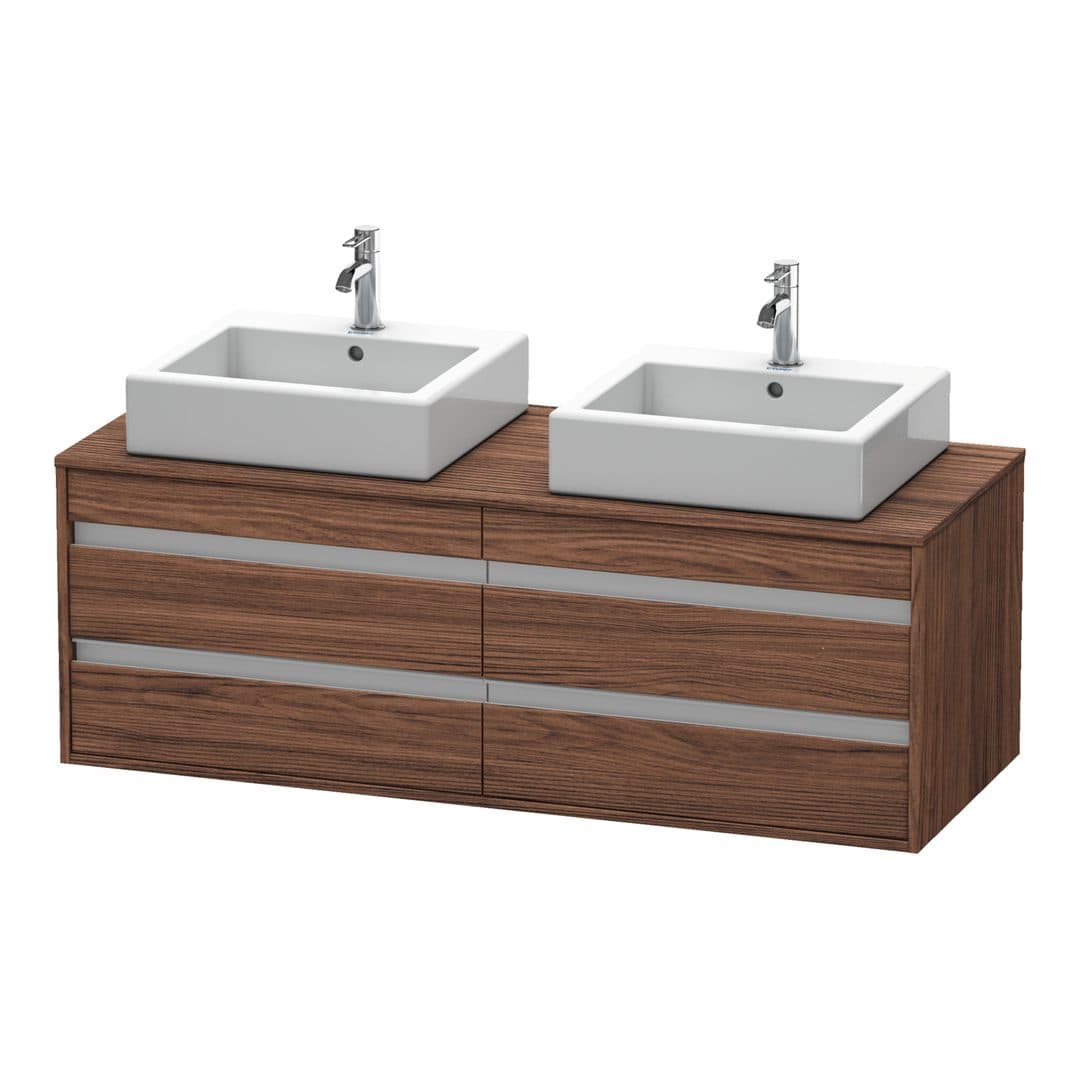 Duravit Ketho – Έπιπλο Νιπτήρα – 1400 mm, για κονσόλα, 4 συρτάρια, μοντέλο KT6657 – Walnut dark Matt, Decor (KT6657B2121)