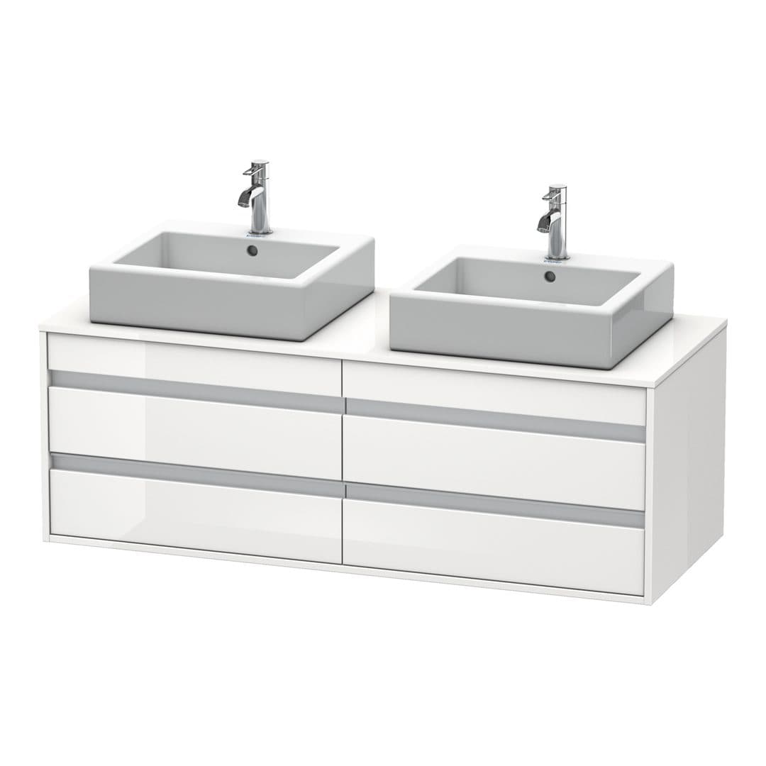 Duravit Ketho – Έπιπλο Νιπτήρα – 1400 mm, για κονσόλα, 4 συρτάρια, μοντέλο KT6657 – White High Gloss, Decor (KT6657B2222)