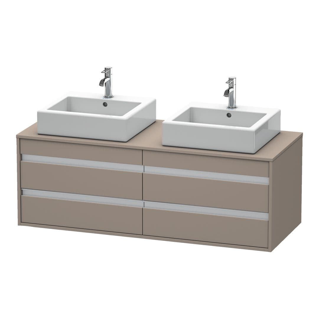 Duravit Ketho – Έπιπλο Νιπτήρα – 1400 mm, για κονσόλα, 4 συρτάρια, μοντέλο KT6657 – Basalte Matt, Decor (KT6657B4343)