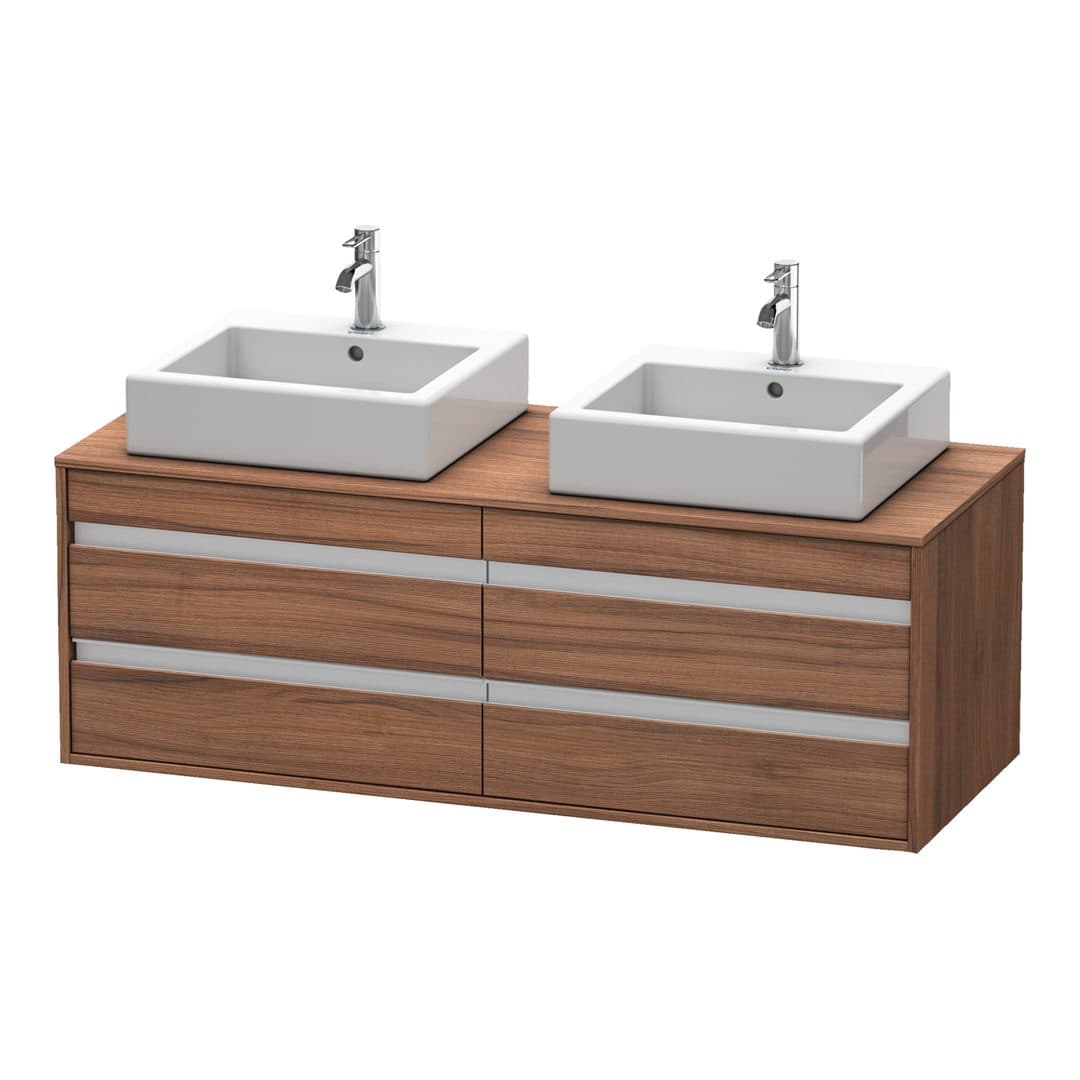 Duravit Ketho – Έπιπλο Νιπτήρα – 1400 mm, για κονσόλα, 4 συρτάρια, μοντέλο KT6657 – Walnut Matt, Decor (KT6657B7979)