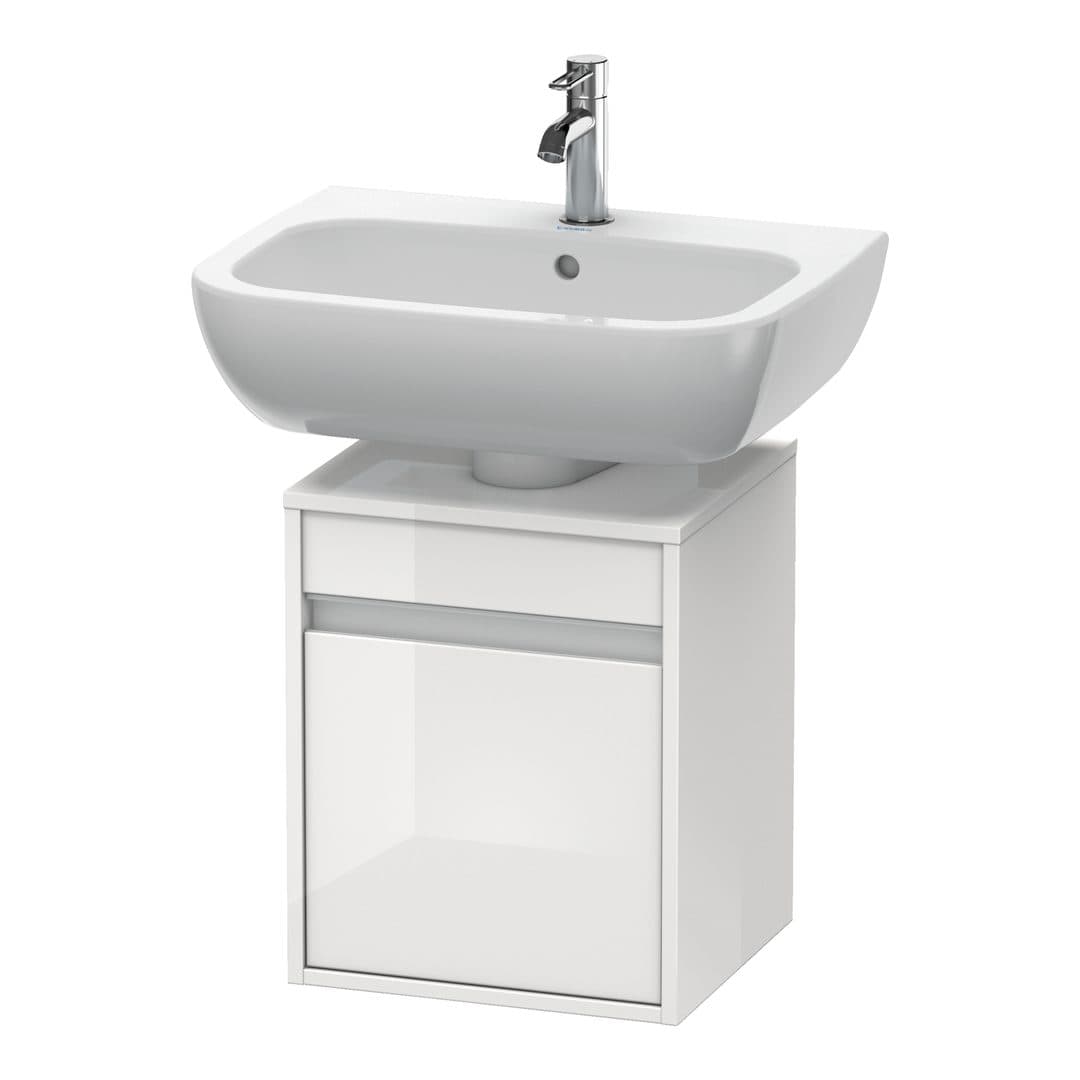 Duravit Ketho – Έπιπλο Νιπτήρα – 400 mm, 1 πόρτα, αριστερή, 400 x 360 x 496 mm – White High Gloss, Decor (KT6658L2222)